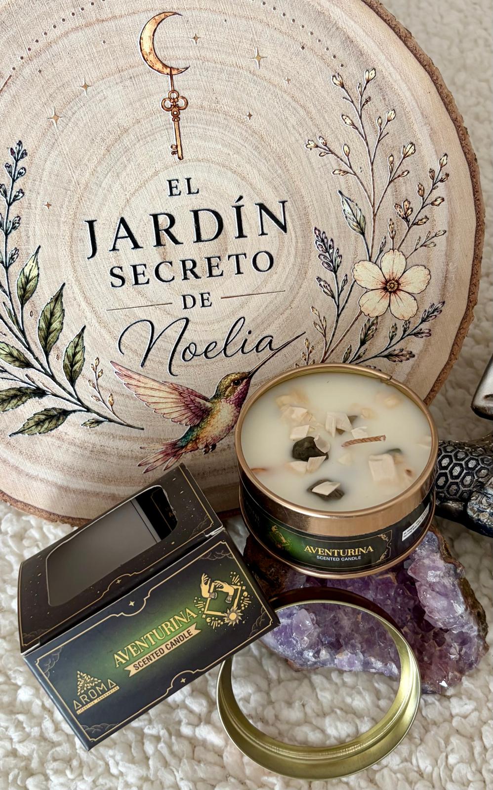 Vela Aromática Aventurina-Prosperidad, Optimismo y Equilibrio