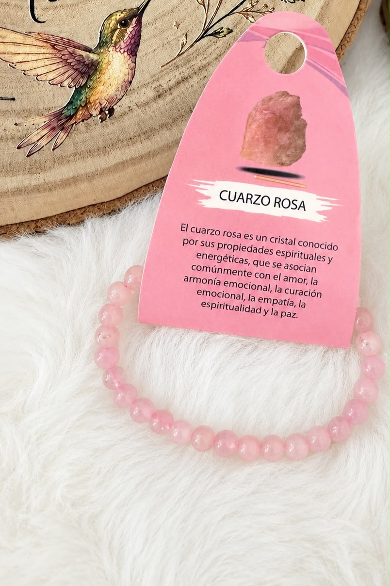 Pulsera Cuarzo Rosa 6mm