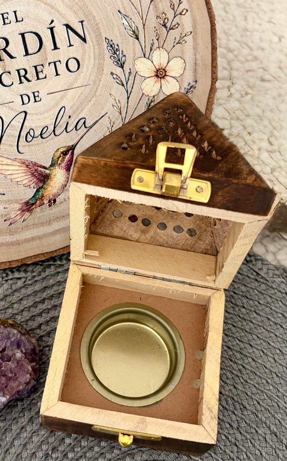 Quemador de Incienso y Vela de Té de Madera
