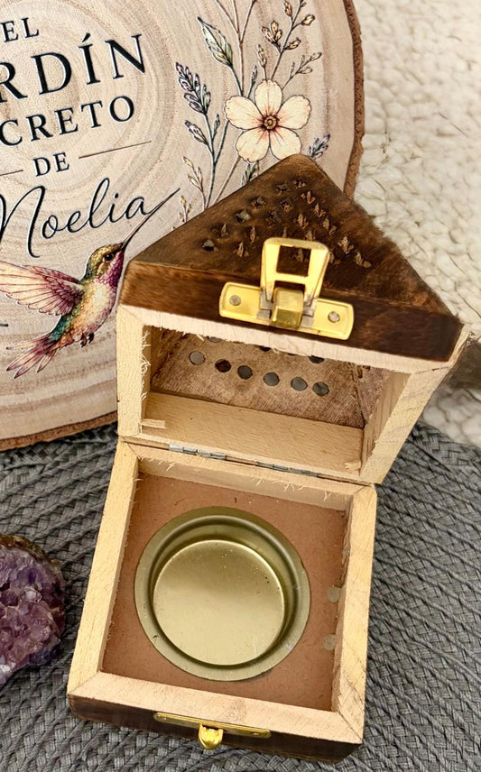 Quemador de Incienso y Vela de Té de Madera