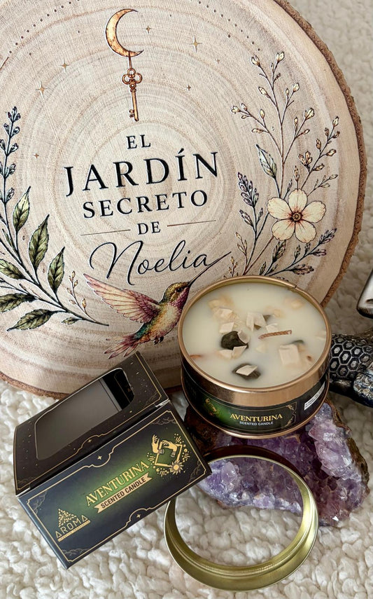Vela Aromática Aventurina-Prosperidad, Optimismo y Equilibrio