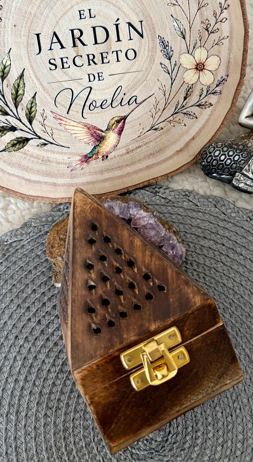 Quemador de Incienso y Vela de Té de Madera