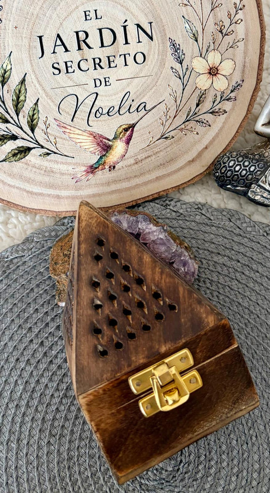 Quemador de Incienso y Vela de Té de Madera