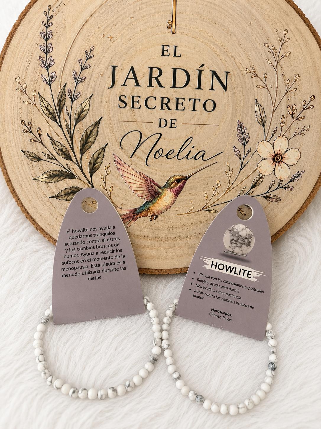 Pulsera Howlita-4mm