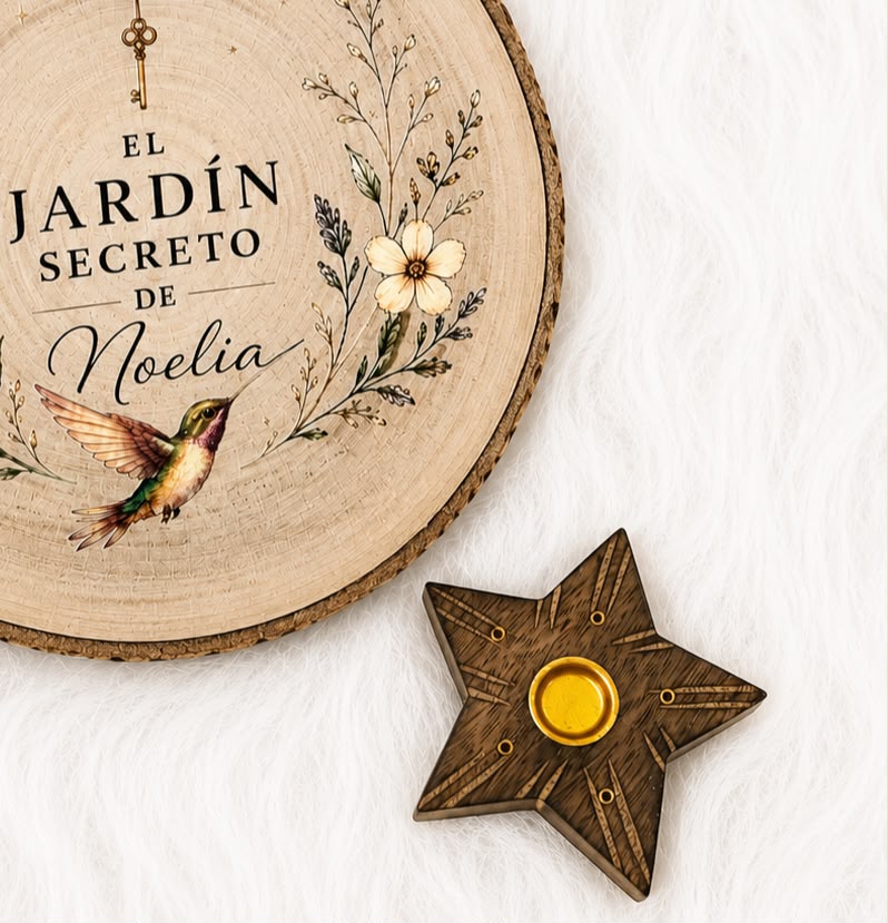 Porta Incienso Madera Estrella